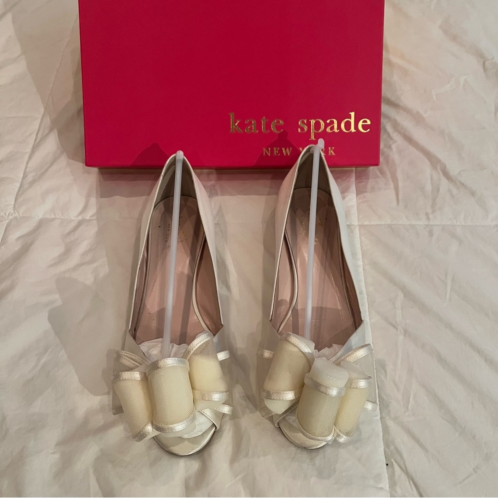 Kate Spade Ivory/Satin Flats